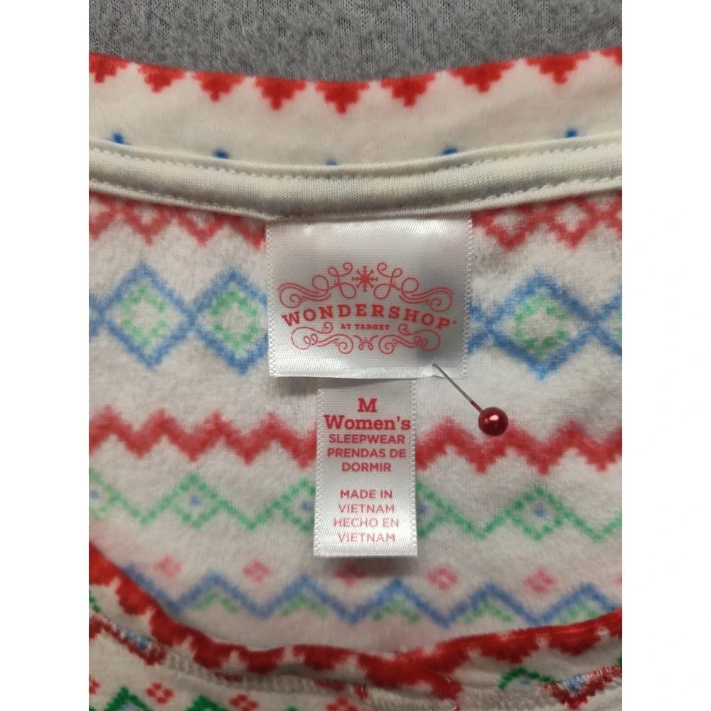 Wondershop Target Womens M Pajama Top Henley Fair Isle Holiday Sleep Shirt New